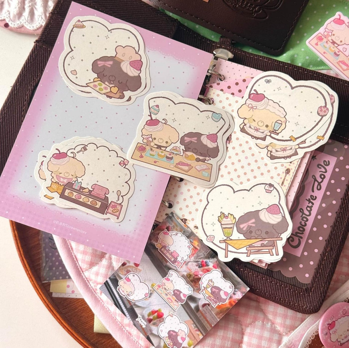 Puppy Dessert Sticky Notes - 15 sheets